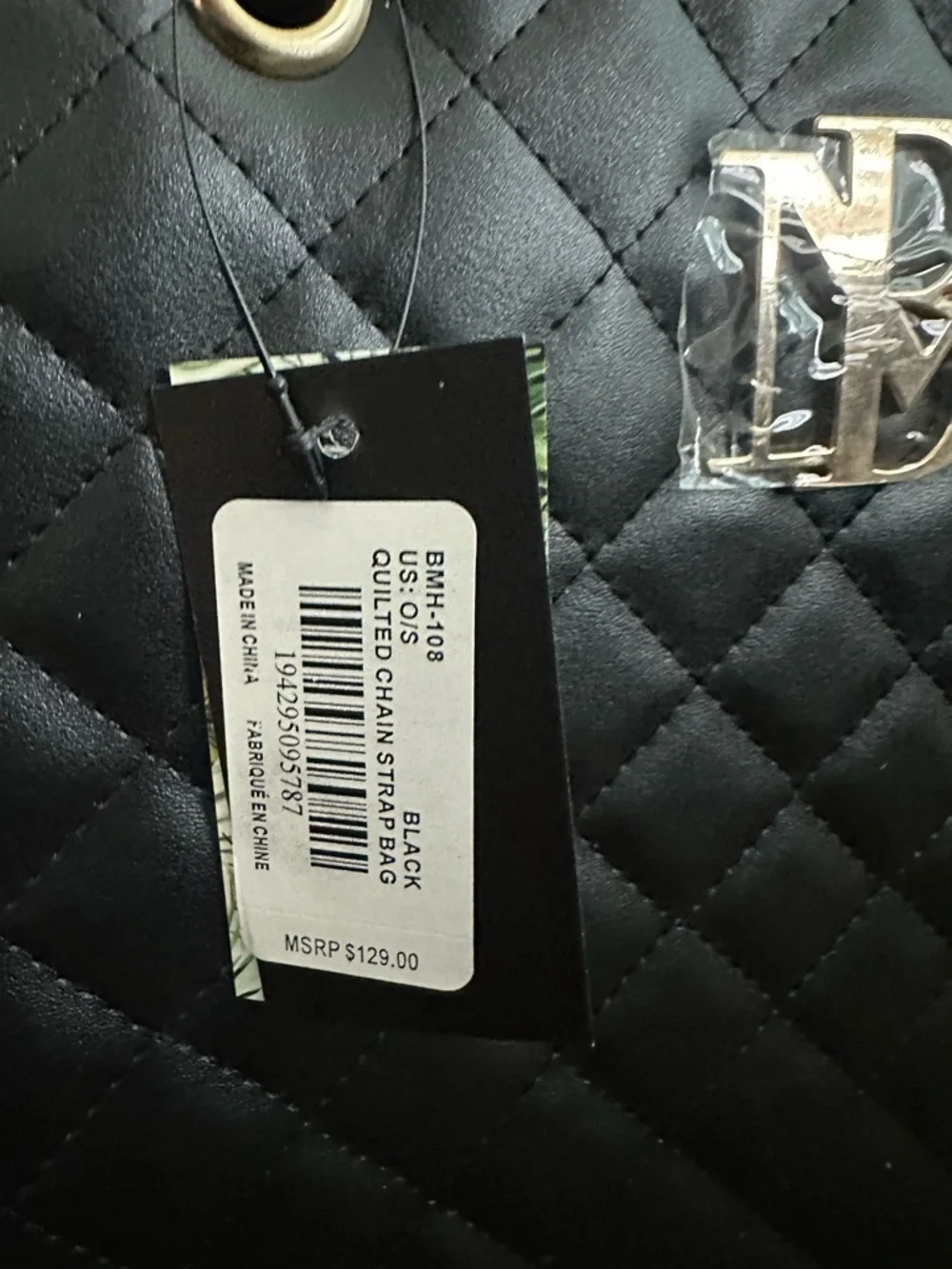 Badgley Mischka Black Quilted Chain Strap Tote Bag NWT Quiet Luxury